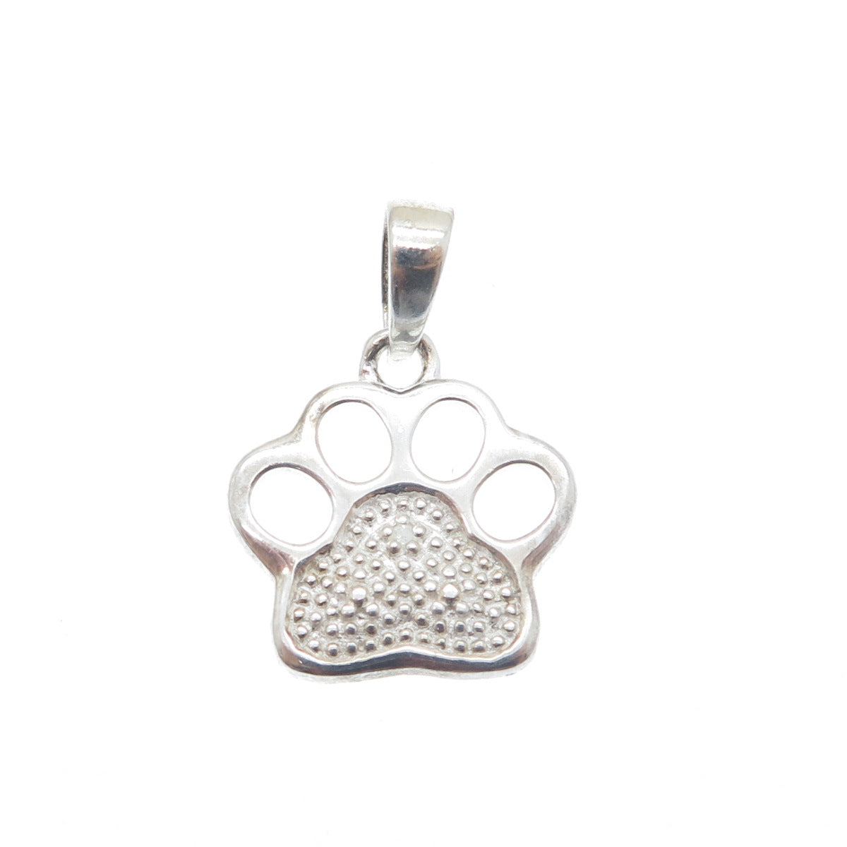 DBJ DEE BERKLE Sterling Silver Real Diamond Accent Dog Paw Mini Charm Pendant