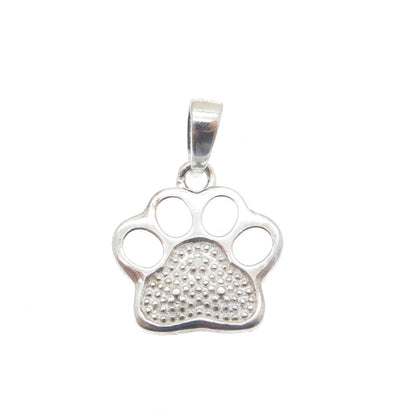 DBJ DEE BERKLE Sterling Silver Real Diamond Accent Dog Paw Mini Charm Pendant