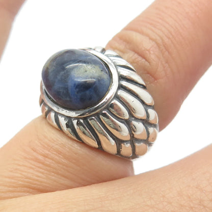 925 Sterling Silver Vintage Ross Simons Real Sodalite Gemstone Ring Size 5