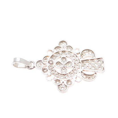 925 Sterling Silver Vintage Cross Filigree Charm Pendant