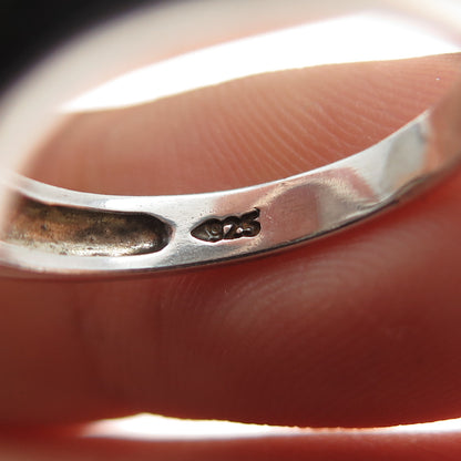 925 Sterling Silver Vintage Modernist Swirl Ring Size 6.75