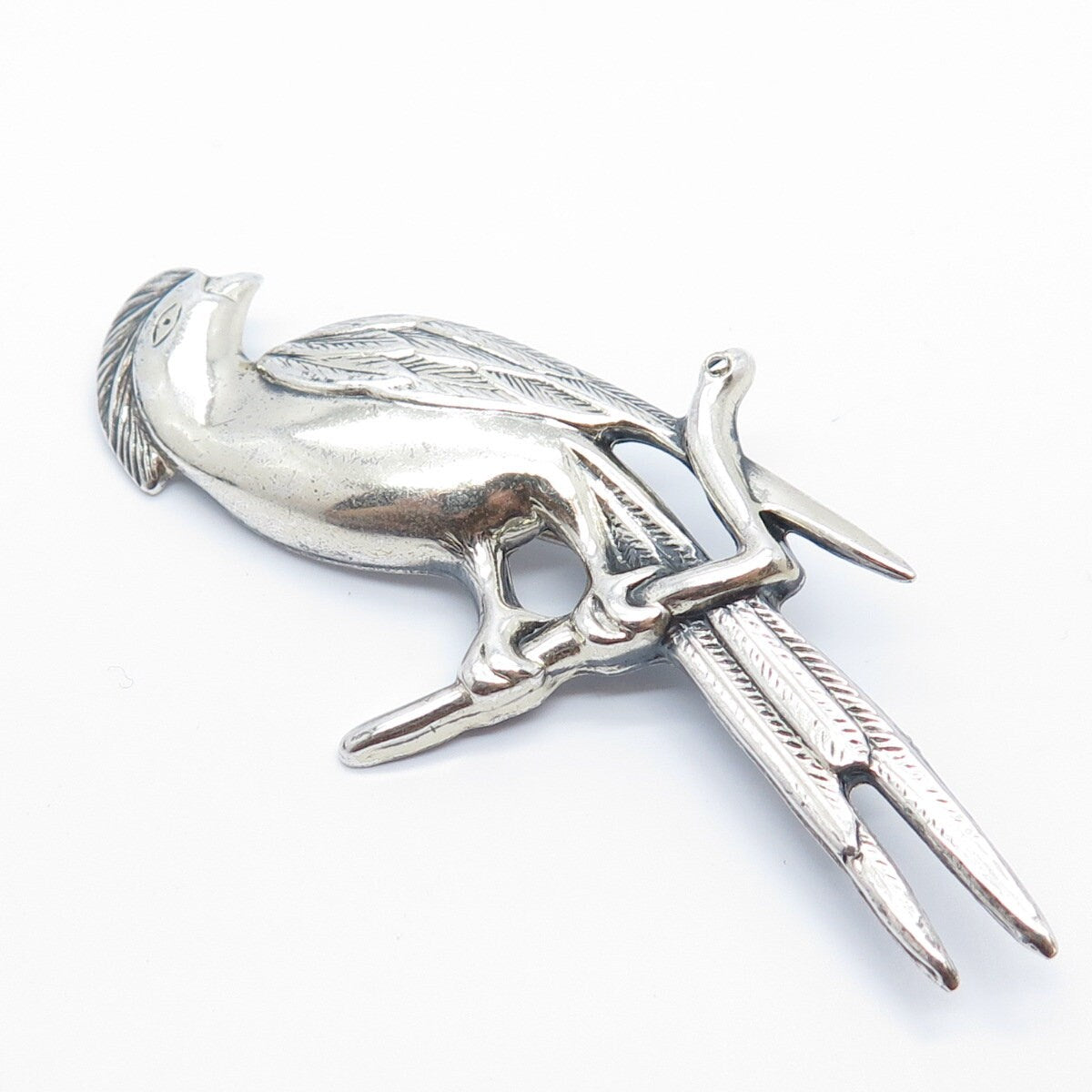 925 Sterling Silver Vintage Parrot Bird Pin Brooch