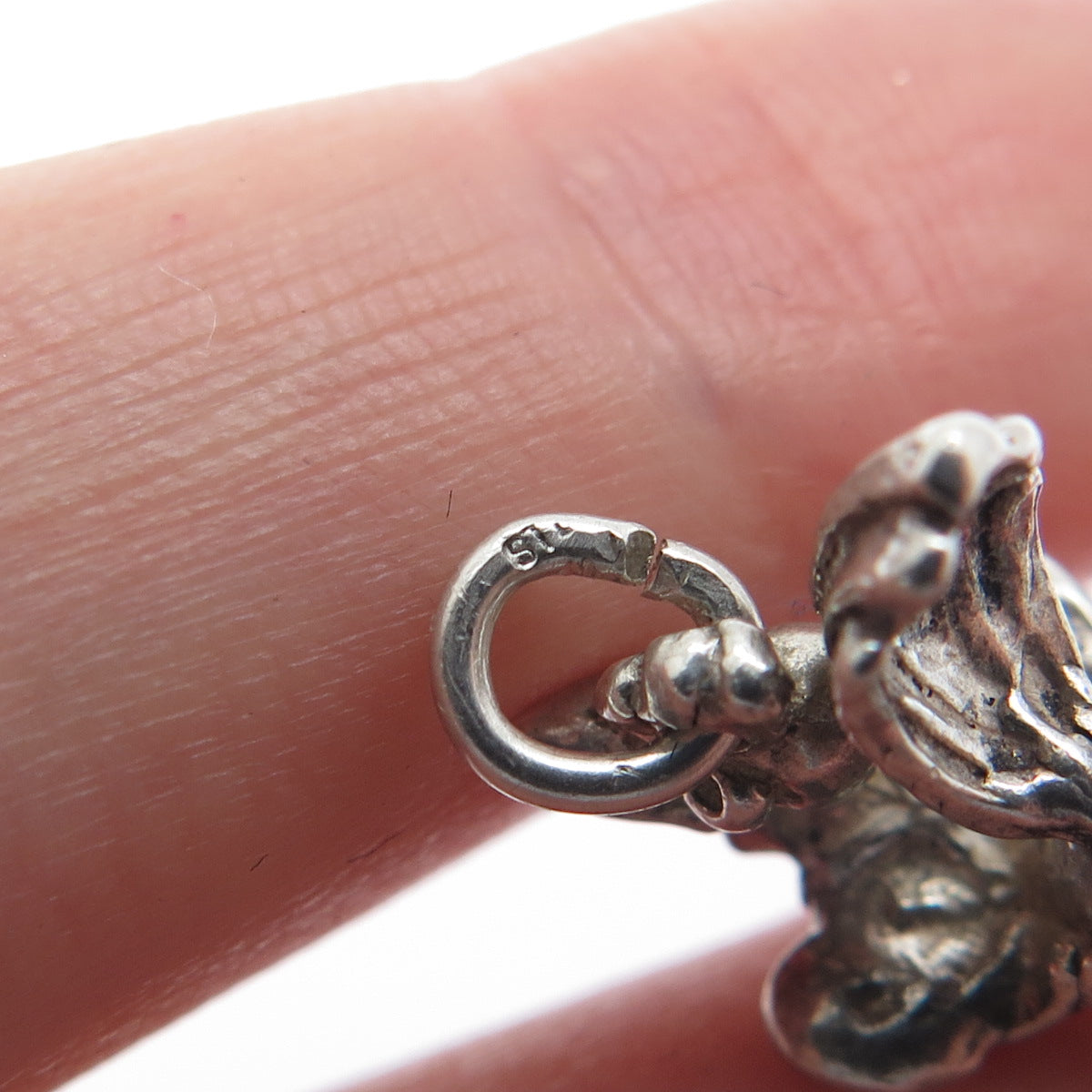 925 Sterling Silver Vintage Rooster Minimalist 3D Charm Pendant