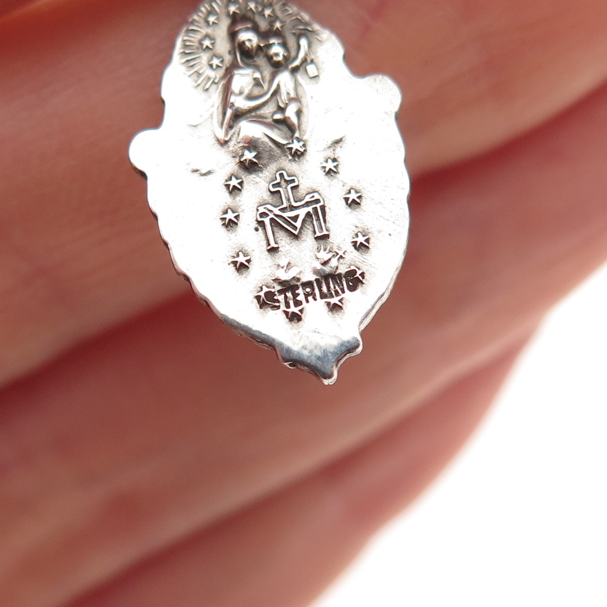 925 Sterling Antique Art Deco St. Mary Christopher Joseph Michael Bracelet 6.5"