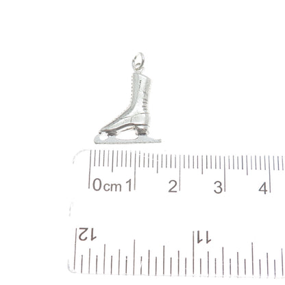 925 Sterling Silver Vintage Ice Skating Shoe Minimalist 3D Charm Pendant