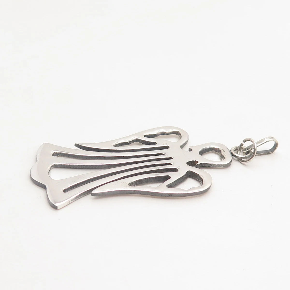 925 Sterling Silver Vintage Mexico Angel Pendant