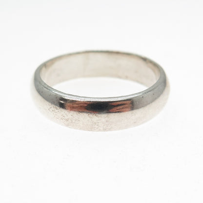 925 Sterling Silver Vintage Mexico Classic Wedding Band Ring Size 11.75