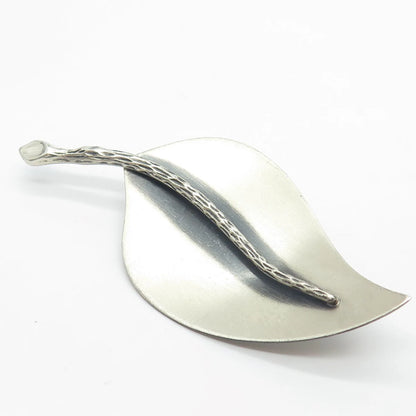 925 Sterling Silver Vintage BEAU Leaf Pin Brooch