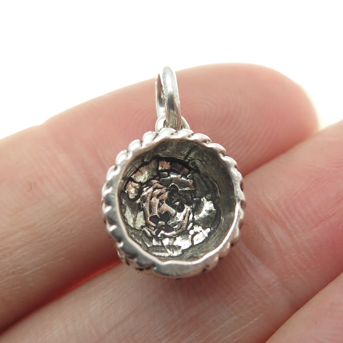 SUN WEST 925 Sterling Silver Vintage "Happy Birthday" Cake Charm Pendant