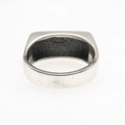 Boma 925 Sterling Silver Vintage Modernist Zig Zag Oxidized Ring Size 7