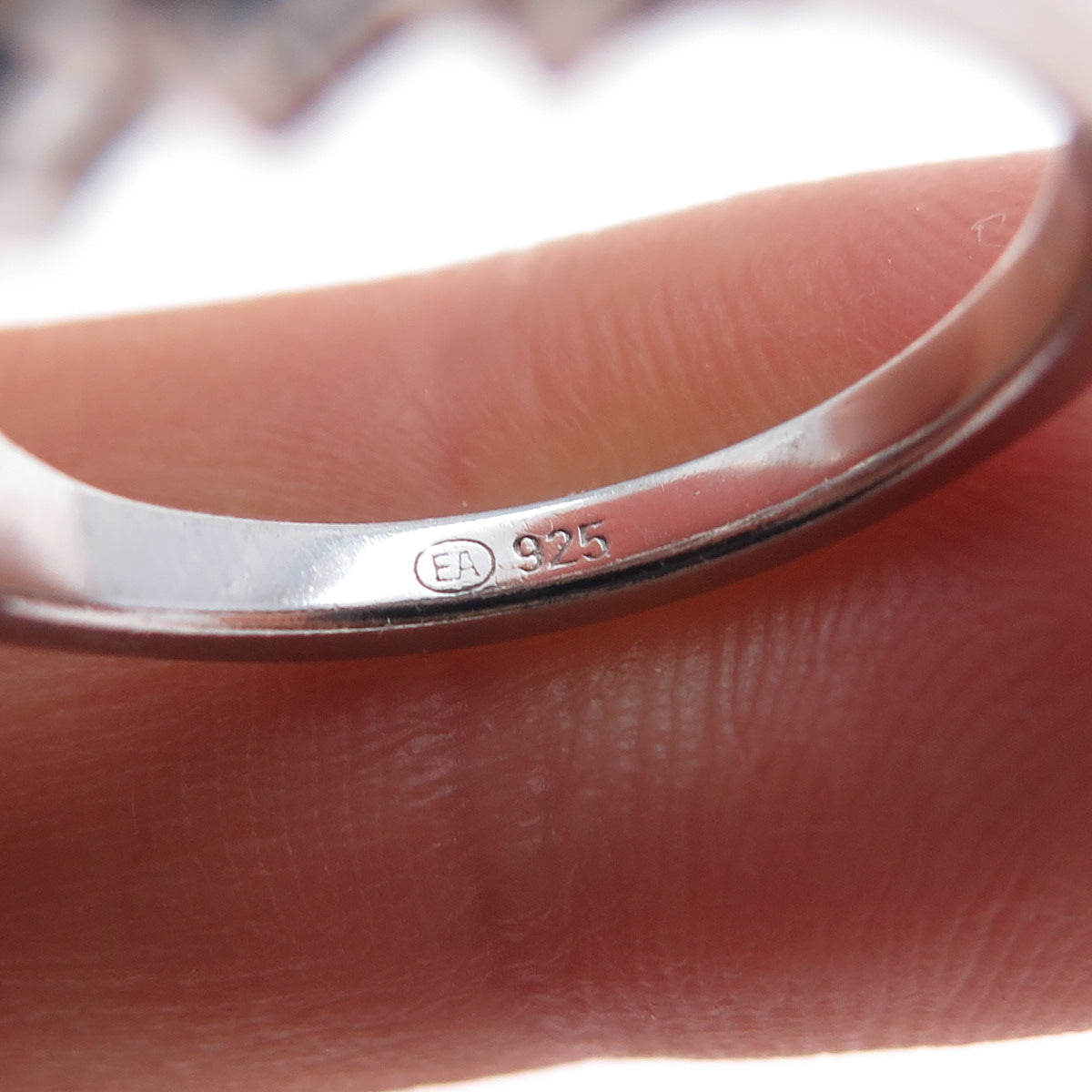 925 Sterling Silver Vintage Real Emerald-Cut Blue Topaz Ring Size 7