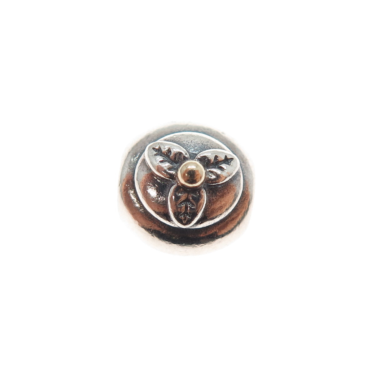 PANDORA 925 Sterling Silver & Gold Sweet Cupcake Slide Bead Charm