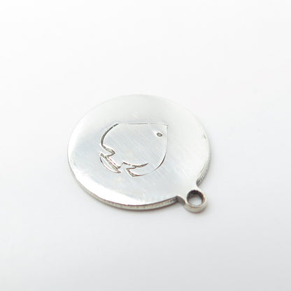 925 Sterling Silver USA Two In Town Tang Fish Charm Pendant