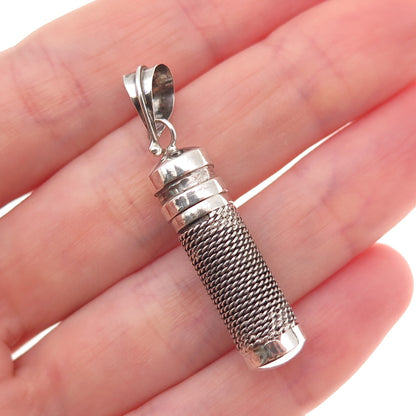 925 Sterling Silver Vintage Prayer Box Oxidized Charm Pendant