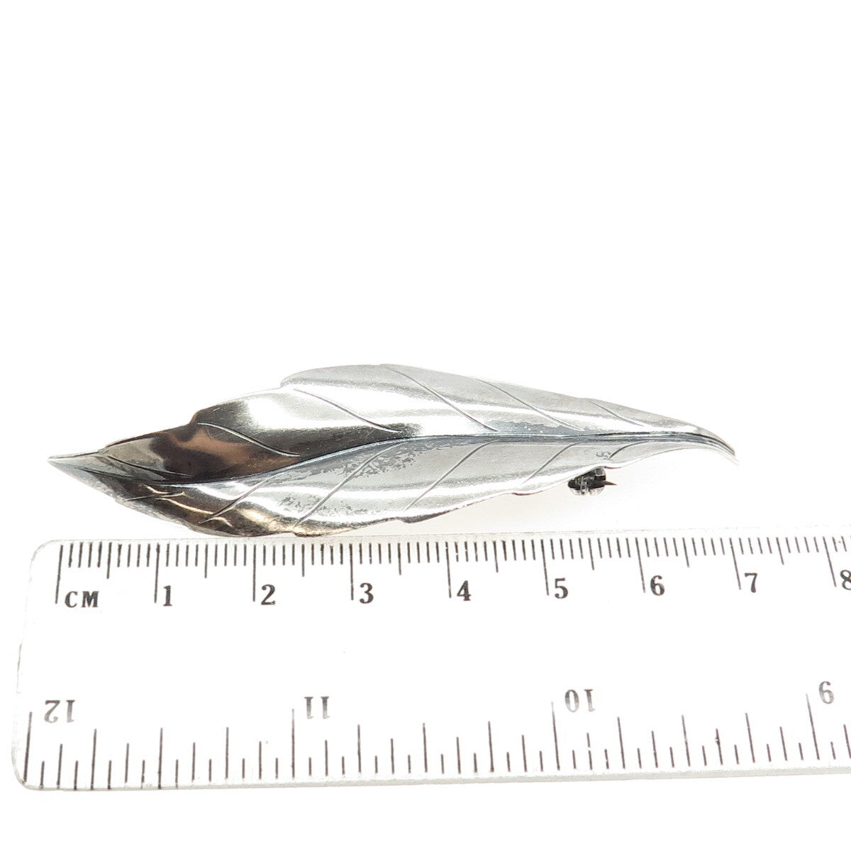VIGGO WOLLNY JAMMIK 925S Sterling Silver Vintage Denmark Leaf Modernist Brooch