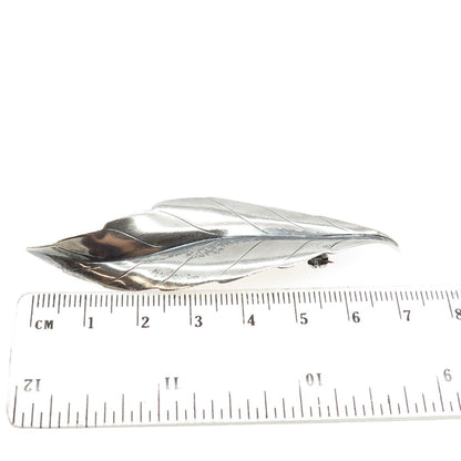 VIGGO WOLLNY JAMMIK 925S Sterling Silver Vintage Denmark Leaf Modernist Brooch
