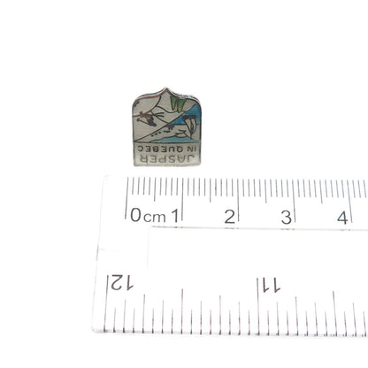 BREADNER CO. 925 Sterling Silver Vintage Enamel Jasper in Quebec Tie Tack Pin