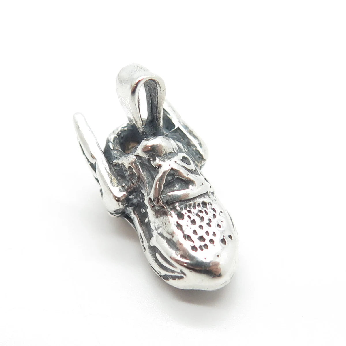 925 Sterling Silver Vintage Sneakers w/ Wings Pendant