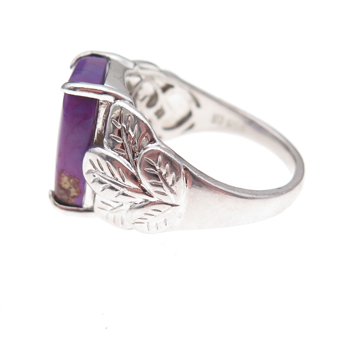 Michelle Albala 925 Sterling Silver Mojave Purple Turquoise Floral Ring Size 10