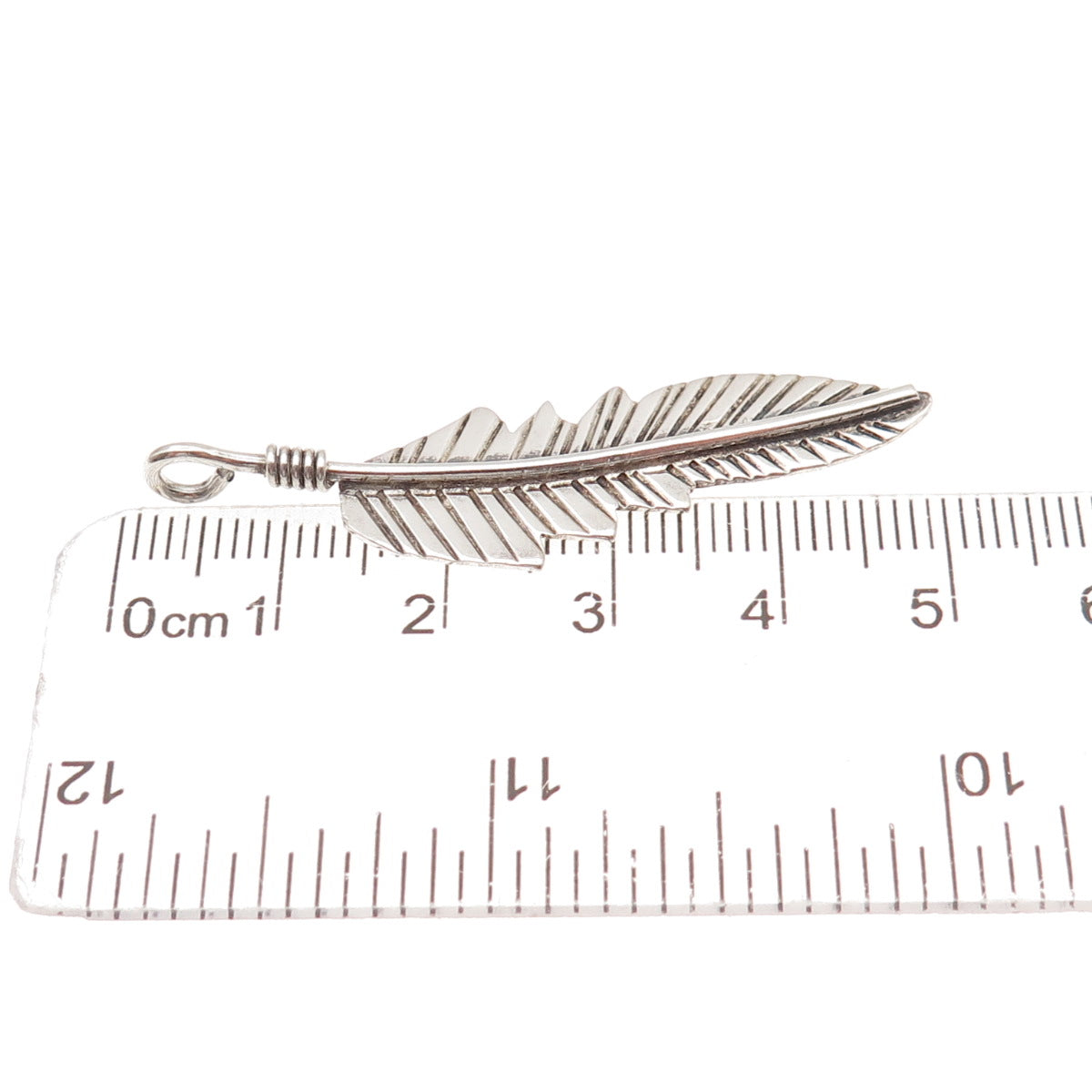Old Pawn 925 Sterling Silver Vintage Southwestern Feather Tribal Charm Pendant