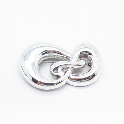 925 Sterling Silver Vintage Krypell Modernist Pin Brooch