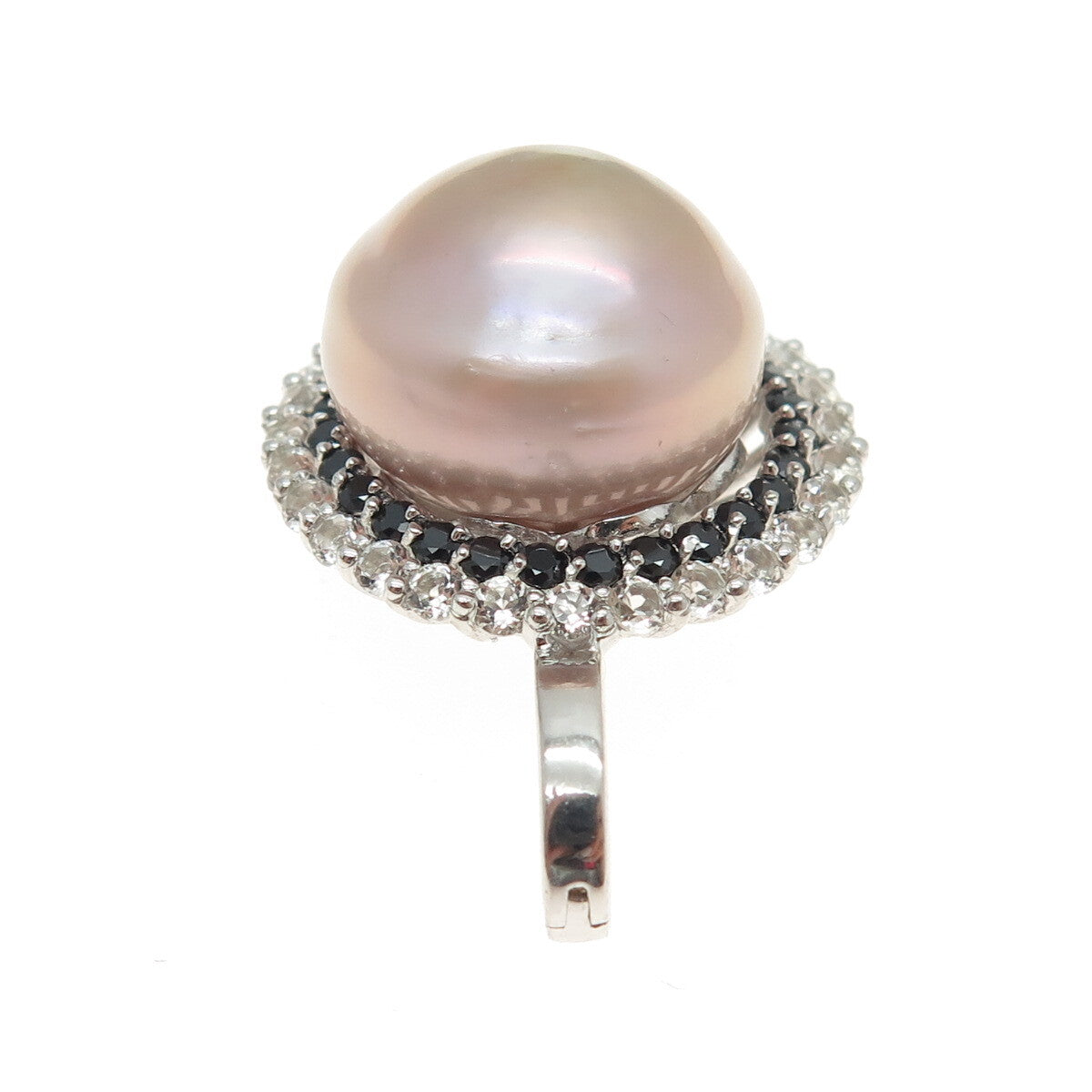 LUCAS LAMETH LUC 925 Sterling Silver Real Pearl White Topaz & Spinel Pendant
