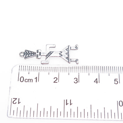 Old Pawn 925 Sterling Silver Vintage Kachina Doll Oxidized Tribal Charm Pendant