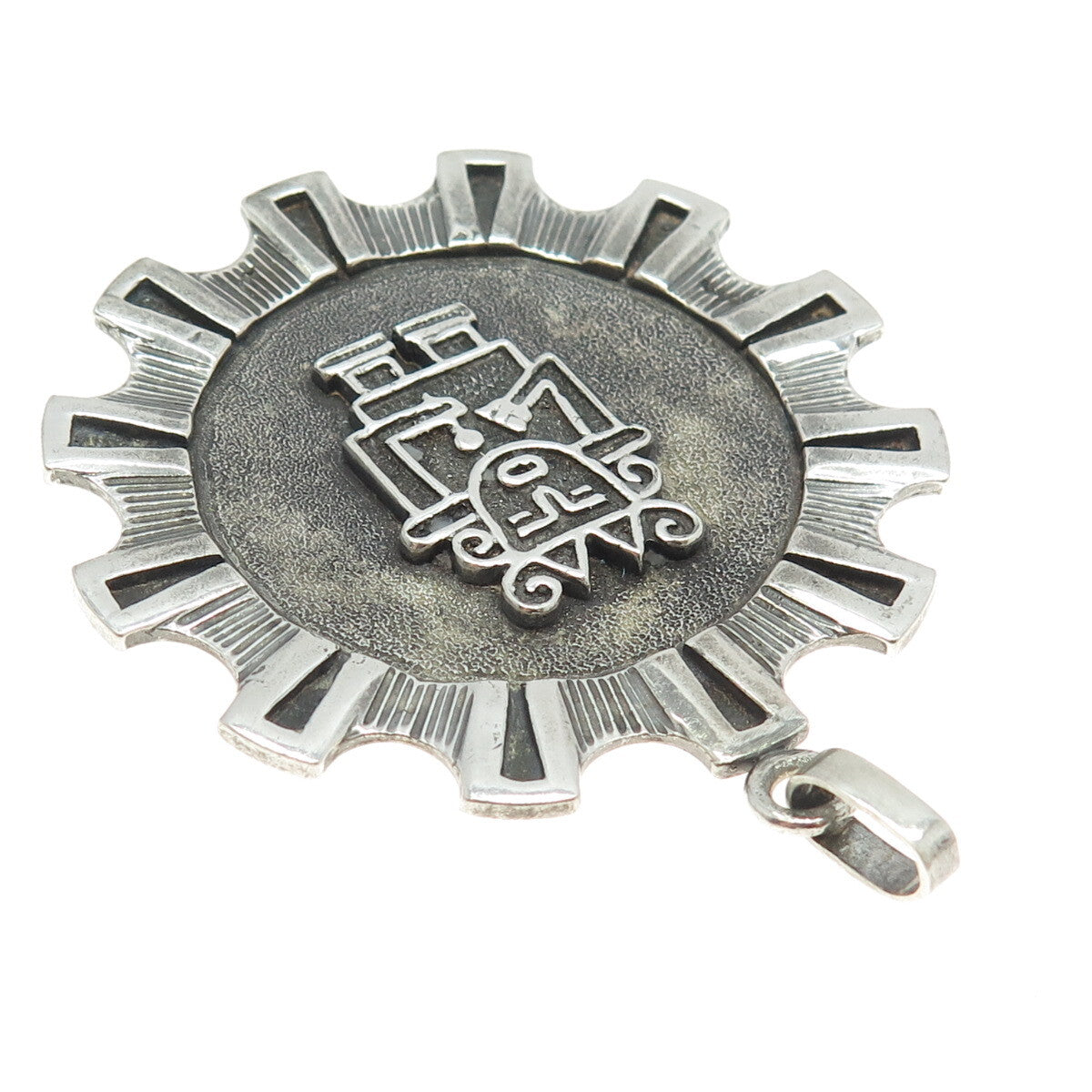 925 Sterling Silver Vintage Tribal Man Pendant
