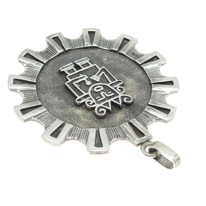 925 Sterling Silver Vintage Tribal Man Pendant