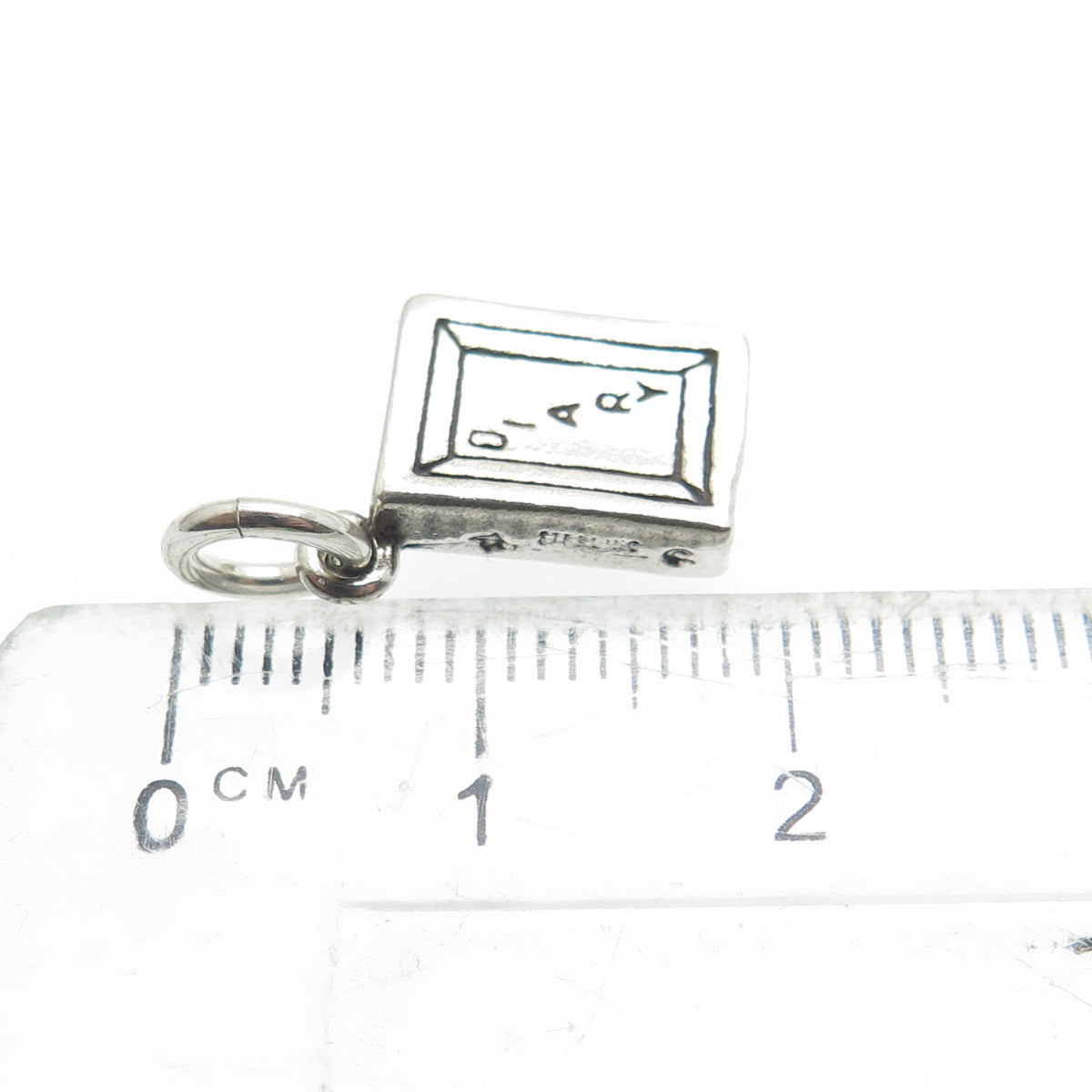 SUN WEST 925 Sterling Silver Vintage Diary Minimalist Charm Pendant