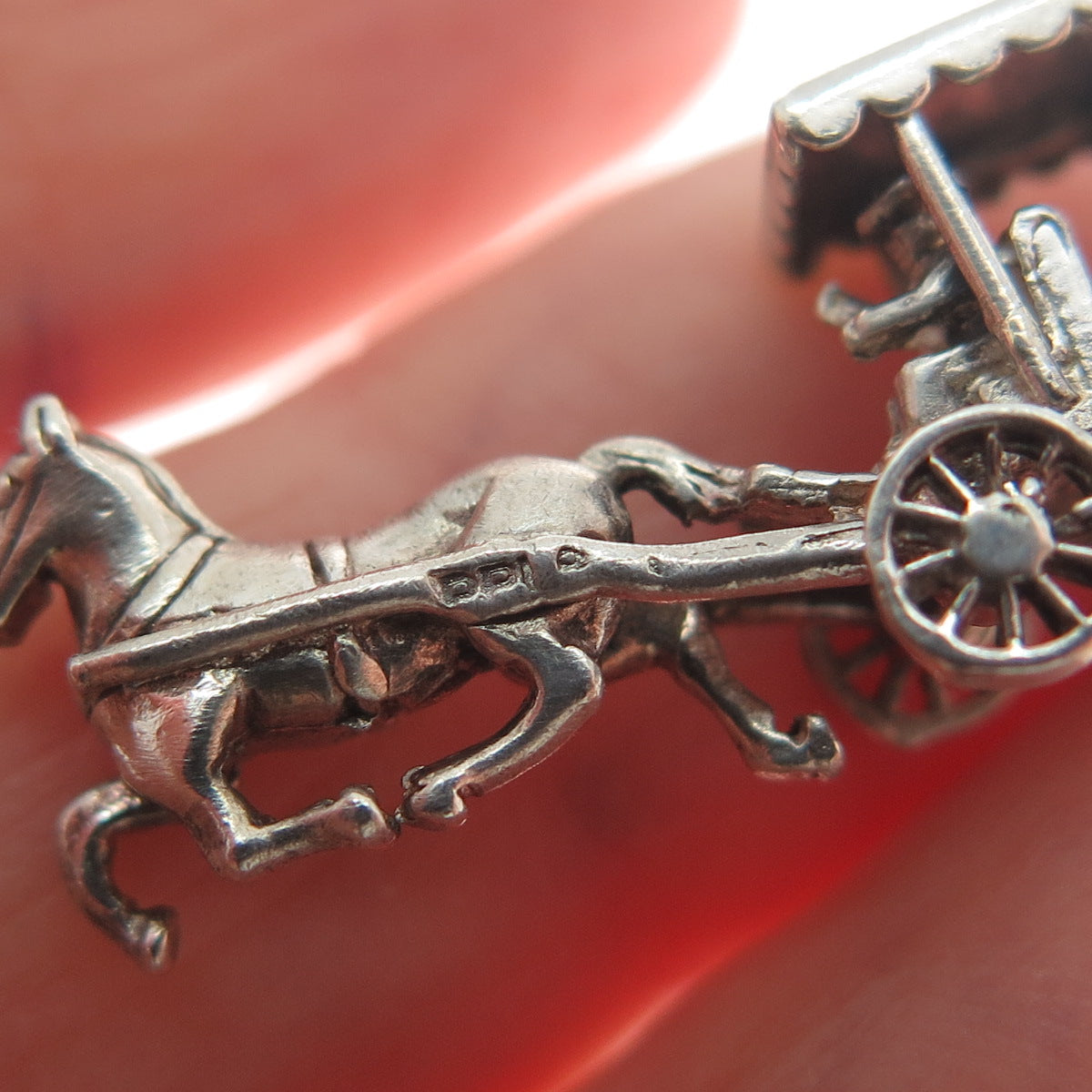 PAYTON PEPPER & SONS Sterling Vintage 1956 Birmingham Horse Carriage 3D Pendant