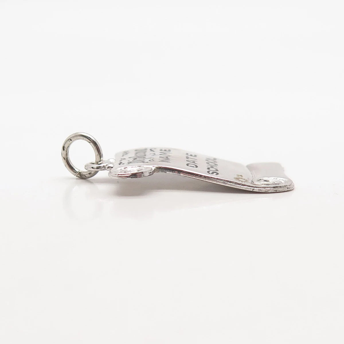 925 Sterling Silver Vintage Old Stock Enamel Diploma Pendant