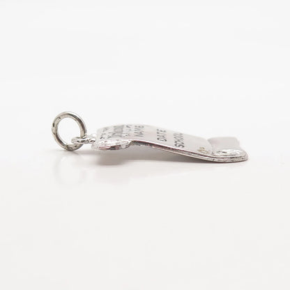 925 Sterling Silver Vintage Old Stock Enamel Diploma Pendant