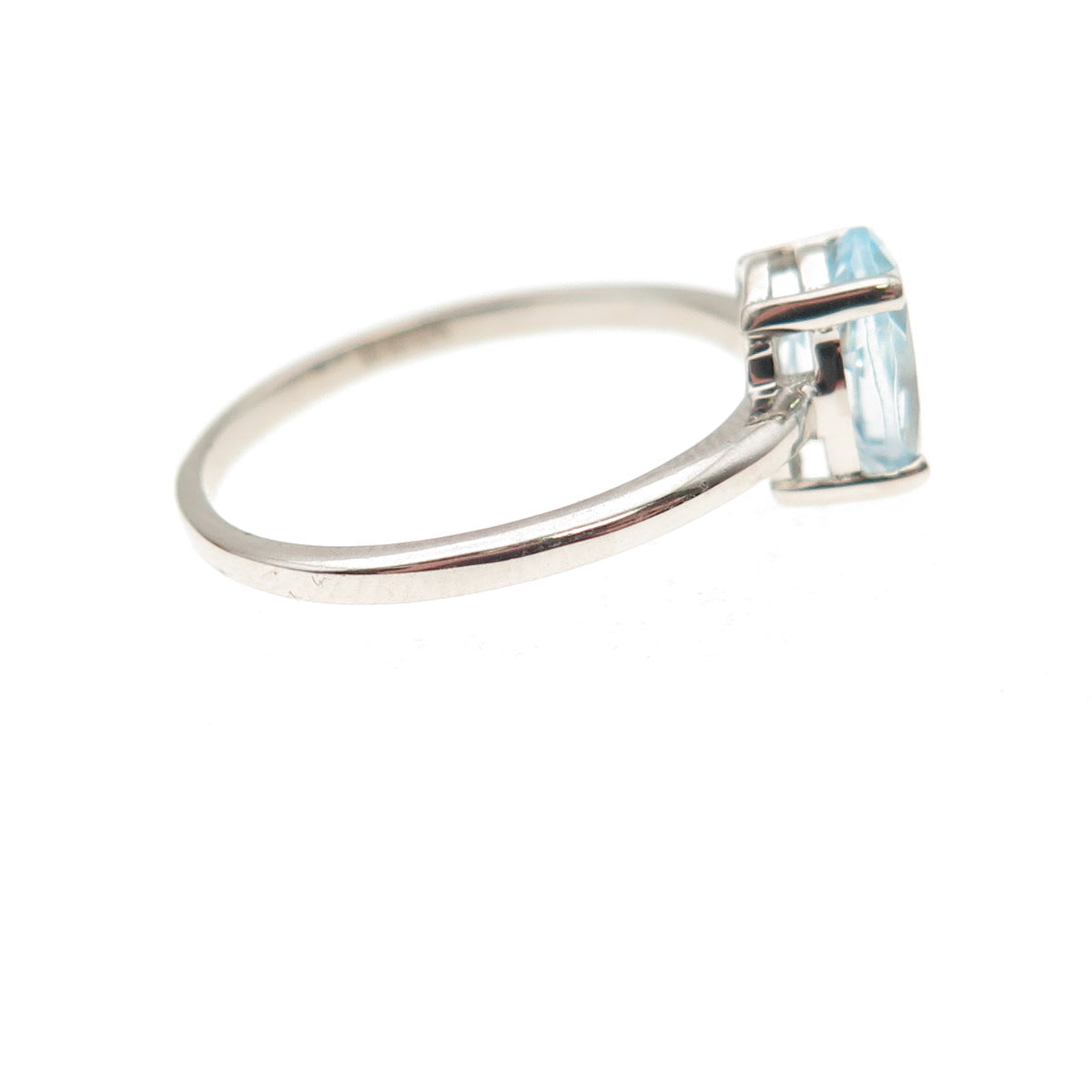 Dazzlers 925 Sterling Silver Real Oval-Cut Blue Topaz Ring Size 6