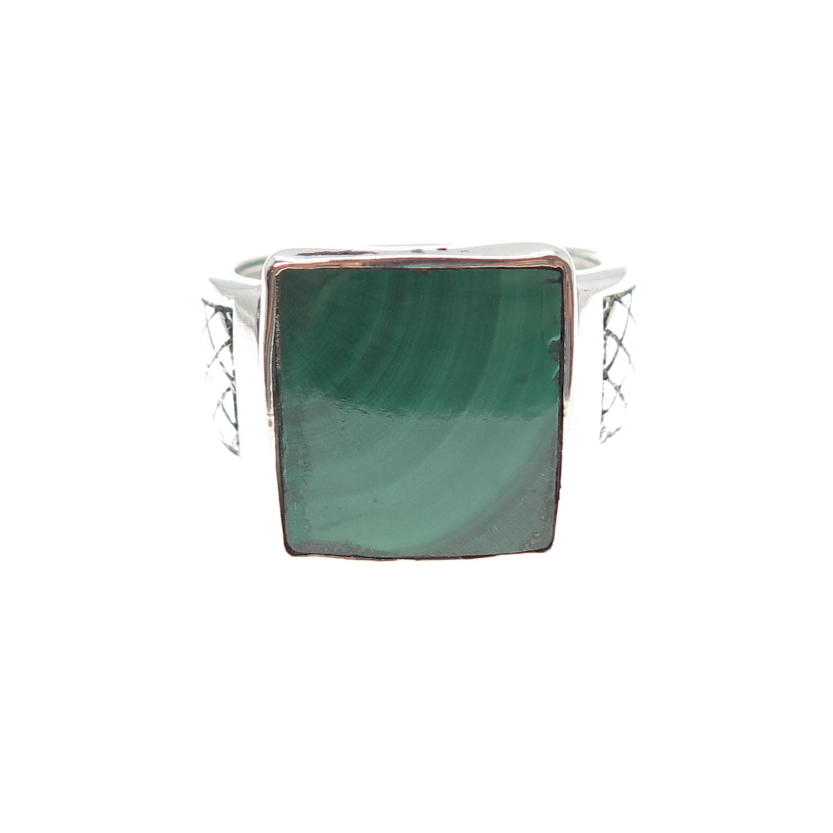 PHLD PlayHardLookDope 925 Sterling Silver Real Malachite Ring Size 12.5