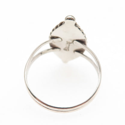 Old Pawn 925 Sterling Silver Vintage Southwestern Opal Tribal Ring Size 10