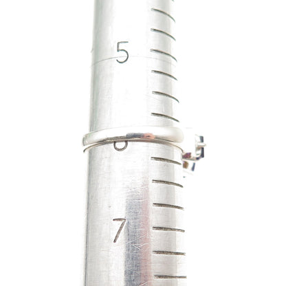 ROSS SIMONS 925 Sterling Silver Real Cushion & Princess-Cut Amethyst Ring Size 6