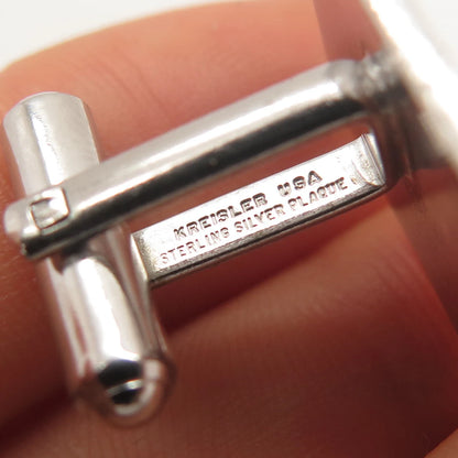 925 Sterling Silver Vintage USA Kreisler Square Cufflinks