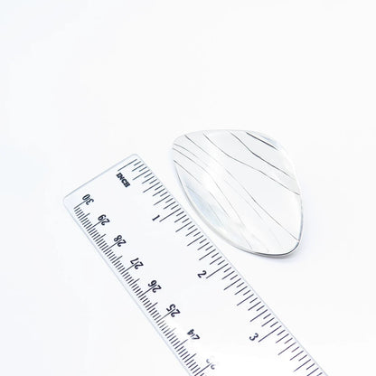 925 Sterling Silver Vintage Striped Large Pin Brooch