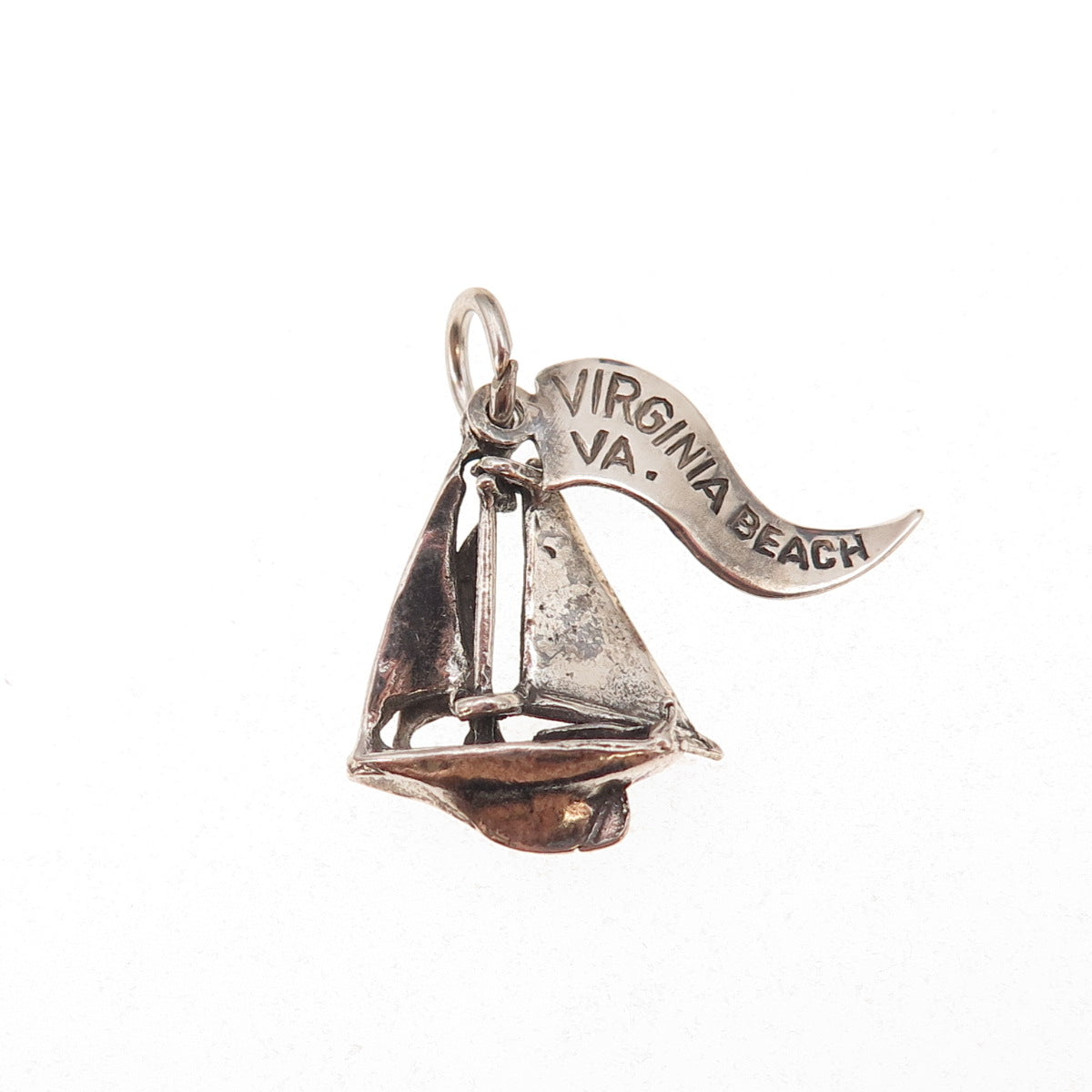Pacific Jewelry Sterling Silver Vintage Sailboat Virginia Beach Charm Pendant