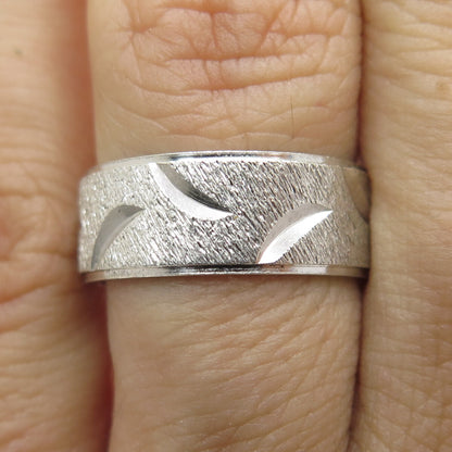 VERGAS 925 Sterling Silver Vintage Engraved Band Ring Size 6