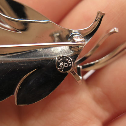 925 Sterling Silver Vintage Curtis Curtman Leaf Pin Brooch