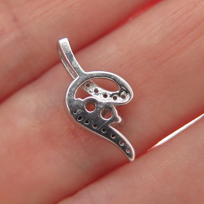 925 Sterling Silver Round-Cut C Z Twisted Minimalist Slide Pendant