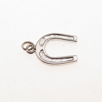 Carla 14K White Gold Vintage Horseshoe Good Luck Charm Pendant