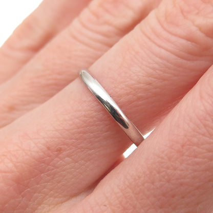 925 Sterling Silver Vintage Classic Wedding Stackable Band Ring Size 7.5