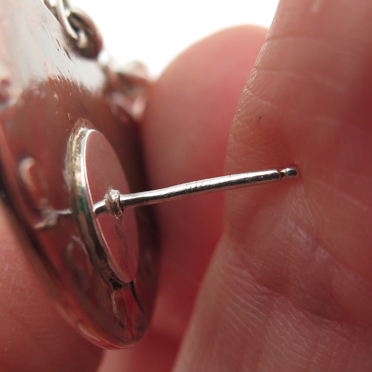 925 Sterling 2-Tone Vintage Real Black Onyx Sunrise Modernist Dangle Earrings