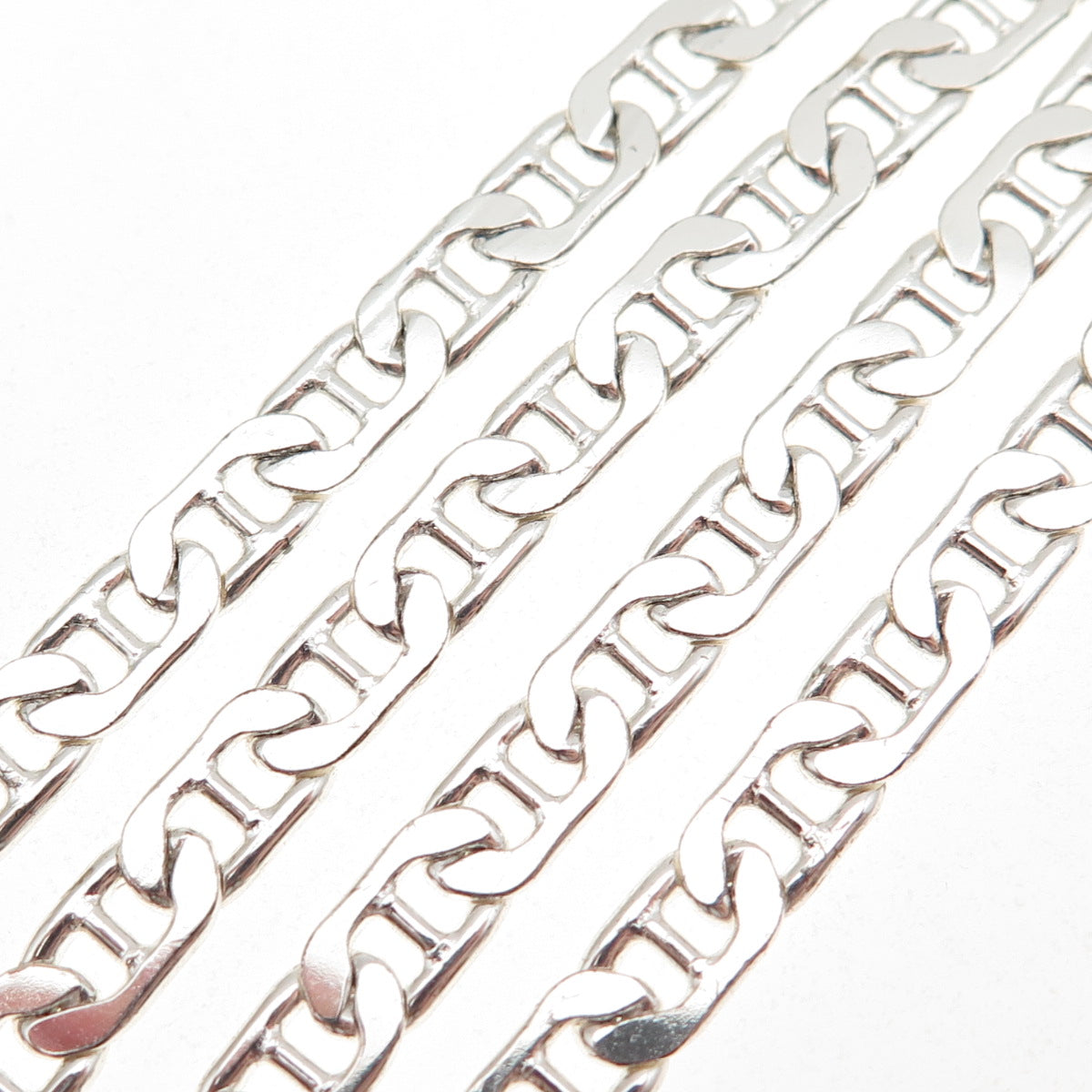 925 Sterling Silver Italy Anchor Mariner Chain Necklace 16"