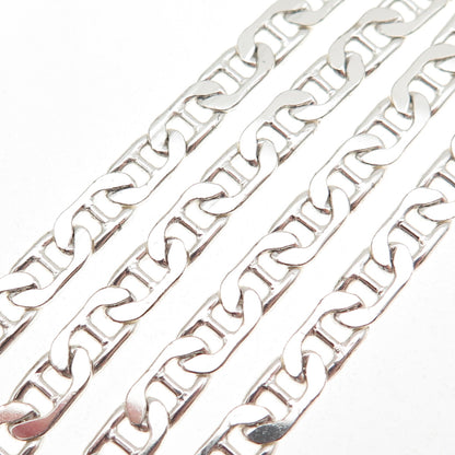 925 Sterling Silver Italy Anchor Mariner Chain Necklace 16"