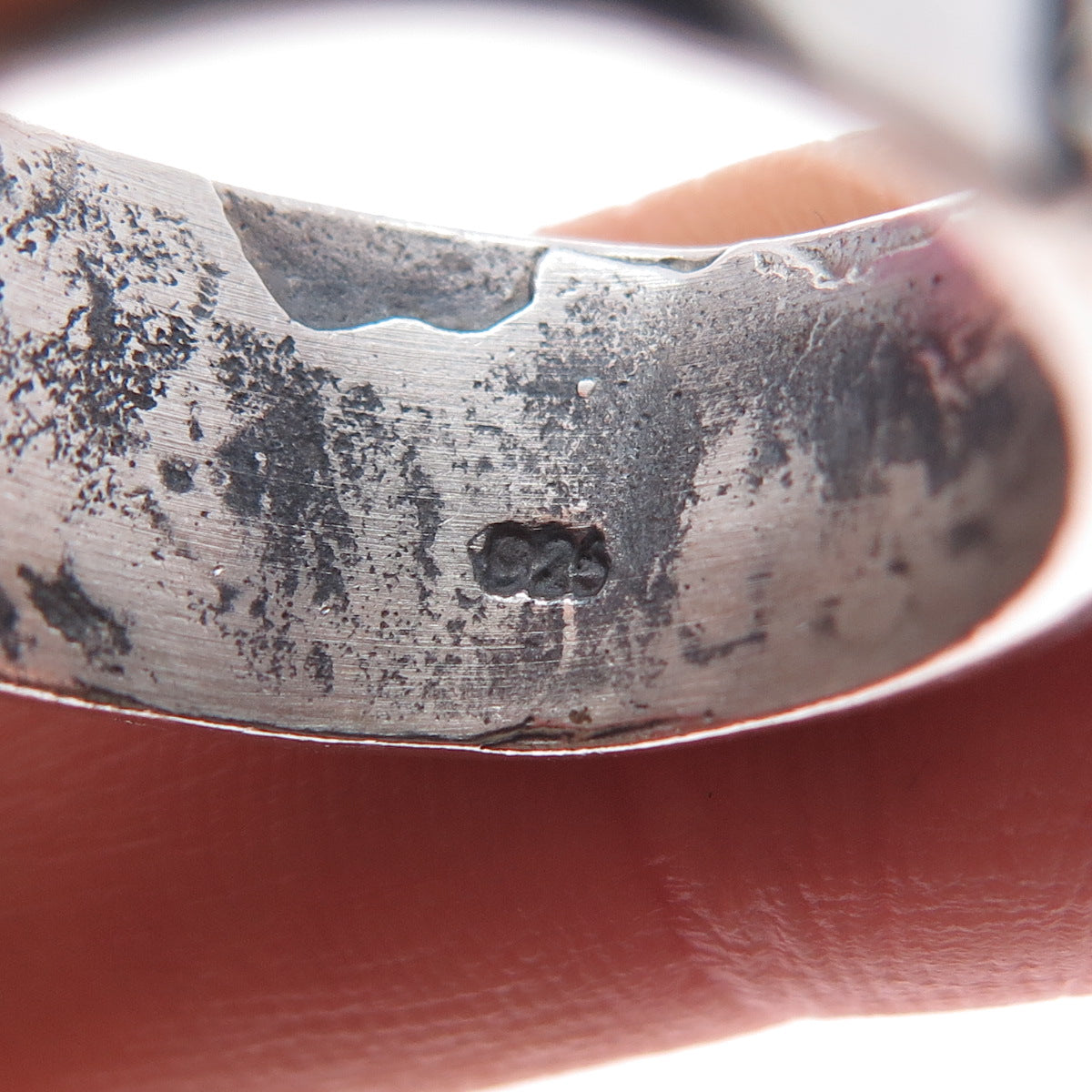 925 Sterling Silver Vintage Modernist Swirl Oxidized Ring Size 9
