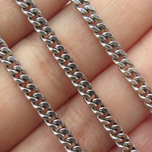 UNOAERRE 925 Sterling Silver Vintage Italy Curb Chain Necklace 24"